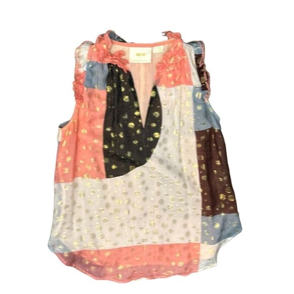 Maeve Fantasia Metallic Clip Dot Blouse Size 0 - Picture 7 of 11